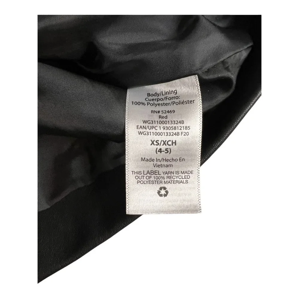 Wonder  Nation Biker Jacket‎ Faux Black Leather Kid's XS